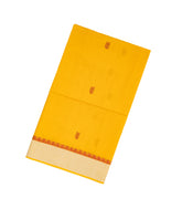 Mango Yellow Handloom Bengal Cotton Saree With Mango Buttas