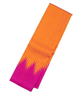 Mango Yellow Handloom Korvai Kanchipuram Silk Saree With Pink Temple Border-KA12323