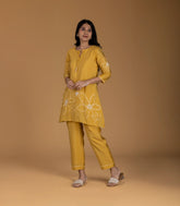 Mustard embroidered Festive Co-Ord Set-CO5014