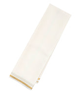 White Mysore Silk Saree With Floral Zari Border-MS3022