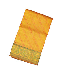Gold Handloom Tissue Silk Saree With Floral Vine Motifs