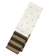 Off White Handloom Korvai Kanchipuram Silk Saree With Floral Buttas-KA12366