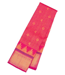 Pink Handloom Silk Saree With Annam Chakaram Motifs