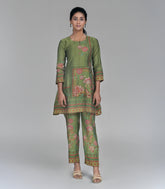 Sage Green Floral Print Co-ord Set-CO5005