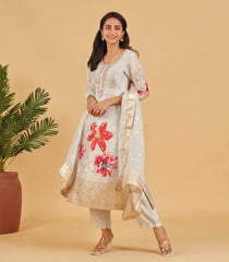Ivory Grey Festive Kurta Set