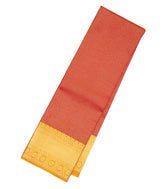 Rust Woven Silk Saree With Zari Checks & Mustard Border-EC2476