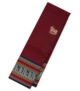 Maroon Handloom Kanchipuram Silk Saree With Ox Buttas-KA12113