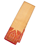 Gold Handloom Kanchipuram Tissue Silk Saree With Meena Floral Border