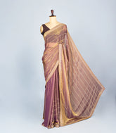 Lilac Woven Art Tissue Silk Saree With Embroidered Motifs-BL4632