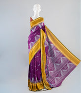 Magenta Woven Art Dupion Saree With Printed Bird Motifs-BL3937