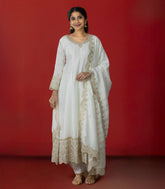 White Festive Embroidered Anarkali Set-RC5595