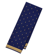 Navy Blue Mysore Georgette Silk Saree With Floral Motifs-MS3000