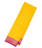 Yellow Mysore Silk Saree With Corner Mango Buttas-MS2973