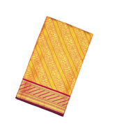 Crimson Handloom Lino Tissue Silk Saree With Metallic Floral Motifs