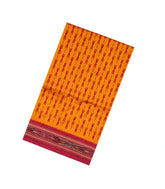Mustard Handloom Pochampally Ikat Silk Saree With Tie & Dye Motifs-IK0411
