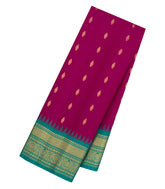 Pink Handloom Gadwal SICO Saree With Cotton Body & Silk Border-GA0386