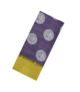 Lilac Printed Synthetic Dola Saree With Zari Stripes & Border-BL5404