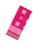 Hot Pink Printed Synthetic Dola Saree With Zari Stripes & Border-BL5398