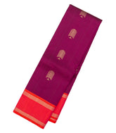 Magenta Handloom Kanchipuram Silk Saree With Zari Buttas-KA12864