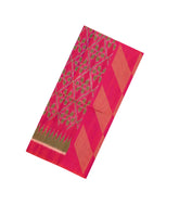 Pink Handloom Soft Silk Saree With Tie & dye Motifs & Contrast Pallu-SO4598