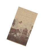 Cream Printed Synthetic Linen Saree with Jhalar-BL5335