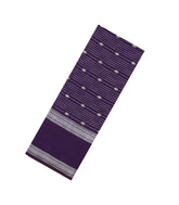 Dark Purple Woven Art Viscose Dola Silk Saree With Zari Stripes & Buttas-SY0578