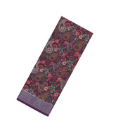Maroon Printed Synthetic Linen Saree With Floral Motifs-SY0192