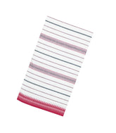 White Woven Bengal Cotton Saree With Stripes & Contrast Border-BG1890