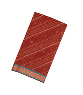 Red Woven Tussar Silk Saree With Printed Diagonal Stripes-TU3123