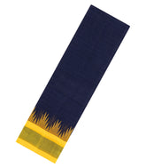 Navy Blue Handloom Rasipuram Cotton Saree With Temple Border-RA2664