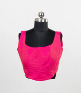 PInk Woven Ready Made Spun Cotton Plain Sleeveless Blouse-RB5191