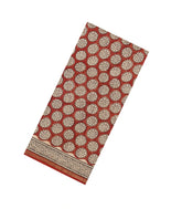 Rust Printed Chanderi Cotton Saree With Floral Motifs-CC1772