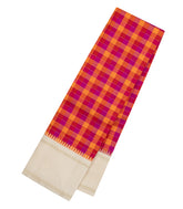 Magenta & Crimson Handloom Korvai Kanchipuram Silk Saree With Checks-KA16615