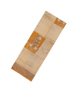 Mustard Printed Chanderi Cotton Saree With Zari Border-CC1582