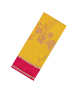 Yellow Printed Synthetic Dola Saree With Contrast Border-BL5413