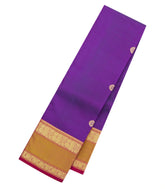 Purple Handloom Kanchipuram Silk Saree With Gandaberunda Buttas-KA15665