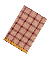 Maroon Woven Kadapa Cotton Saree With Checks-KN0704