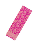 Hot Pink Woven Mysore Silk Saree With Floral Vine Motifs-MS3442