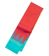 Red Handloom Korvai Kanchipuram Silk Saree With Temple Border-KA12823