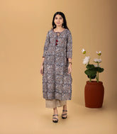Black Kalamkari Inspired Printed Kurta-KR0869