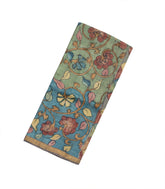 Cardamom Green Handloom Tussar Silk Saree With Hand painted Kalamkari Motifs-TU2801