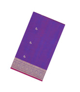 Purple Handloom Silk Cotton Saree With Buttas-SC4323