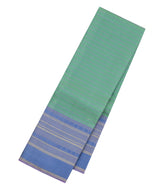 Aquamarine Handloom Kanchipuram Silk Saree With Silk Stripes-KA15144