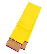 Yellow Handloom Korvai Kanchipuram Silk Saree With Contrast Border-KA15949