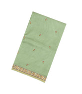 Cardamom Green Embroidered Tussar Silk Saree With Meena Floral Embroidery-TU3722