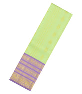 Mint Green Handloom Korvai Silk Pavadai & Lavender Blouse-PM2077