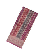 Magenta Handloom Banarasi Organza Silk Saree With Floral Stripes-BE1585