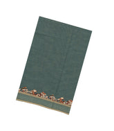 Shadow Green Woven Chirala Cotton Saree With Printed Border & Pallu-CR1363