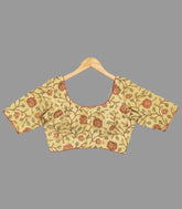 Beige Blouse with Floral Print-RB5122