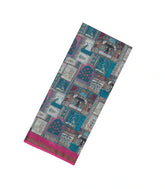 Pink Printed Art Linen Saree With Zari Border-BL6030